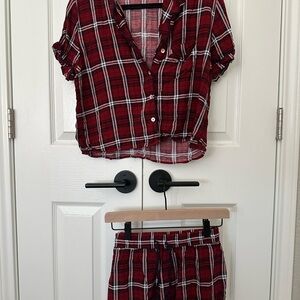Forever 21 Red and Black Plaid Sleep set